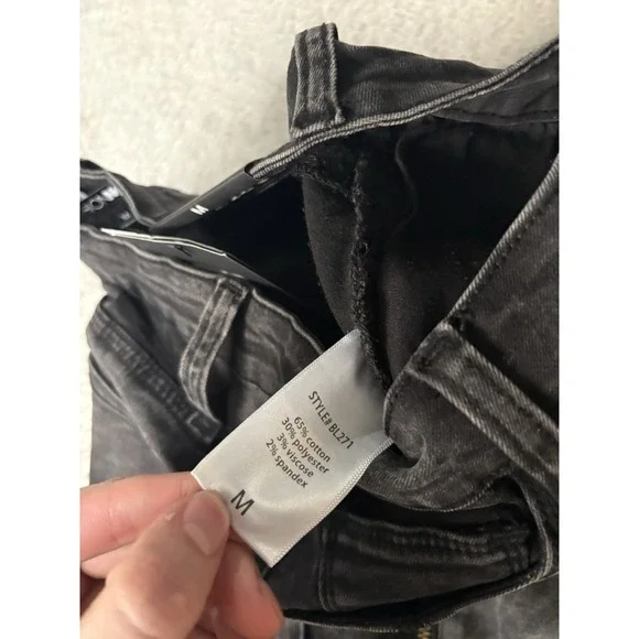 New Fashion Nova Nadia Denim Zipper Black Skirt‎ Size Medium Moto - Picture 4 of 7